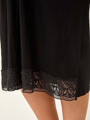 Roman Black Curve Lace V-Neck Midi Dress - Image 5 of 5