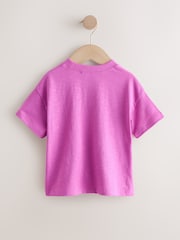Purple Short Sleeve Heart Embroidered Top (3mths-7yrs) - Image 5 of 7