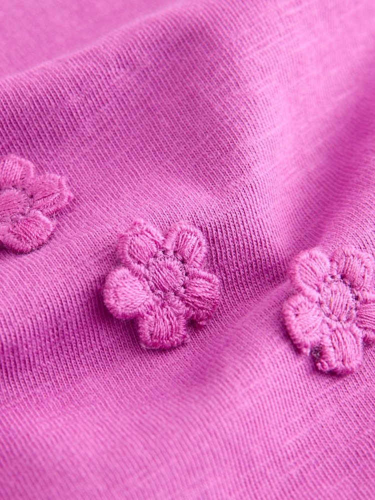 Purple Short Sleeve Heart Embroidered Top (3mths-7yrs) - Image 7 of 7