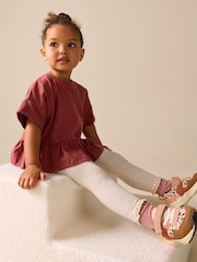 Rust Brown Short Sleeve Peplum T-Shirt (3mths-7yrs) - Image 2 of 8