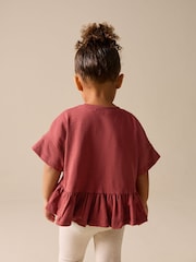 Rust Brown Short Sleeve Peplum T-Shirt (3mths-7yrs) - Image 3 of 8