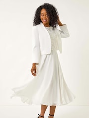 Roman White Petite Stretch Bolero Jacket - Image 2 of 5