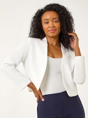 Roman White Petite Stretch Bolero Jacket - Image 4 of 5
