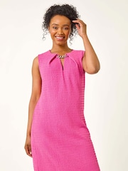 Roman Pink Petite Chain Trim Dress - Image 1 of 5