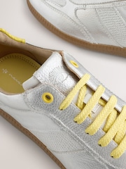 Silber - Never Fully Dressed Leather Slim Sole Lace Up Trainers - Bild 5 von 5