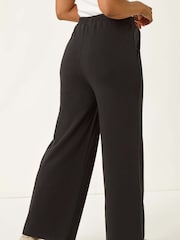 Roman Black Petite Pintuck Tie Front Joggers - Image 3 of 5
