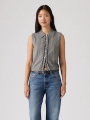 Levi's® Grey Supersoft Mini Ruffle Knitted Vest - Image 1 of 4