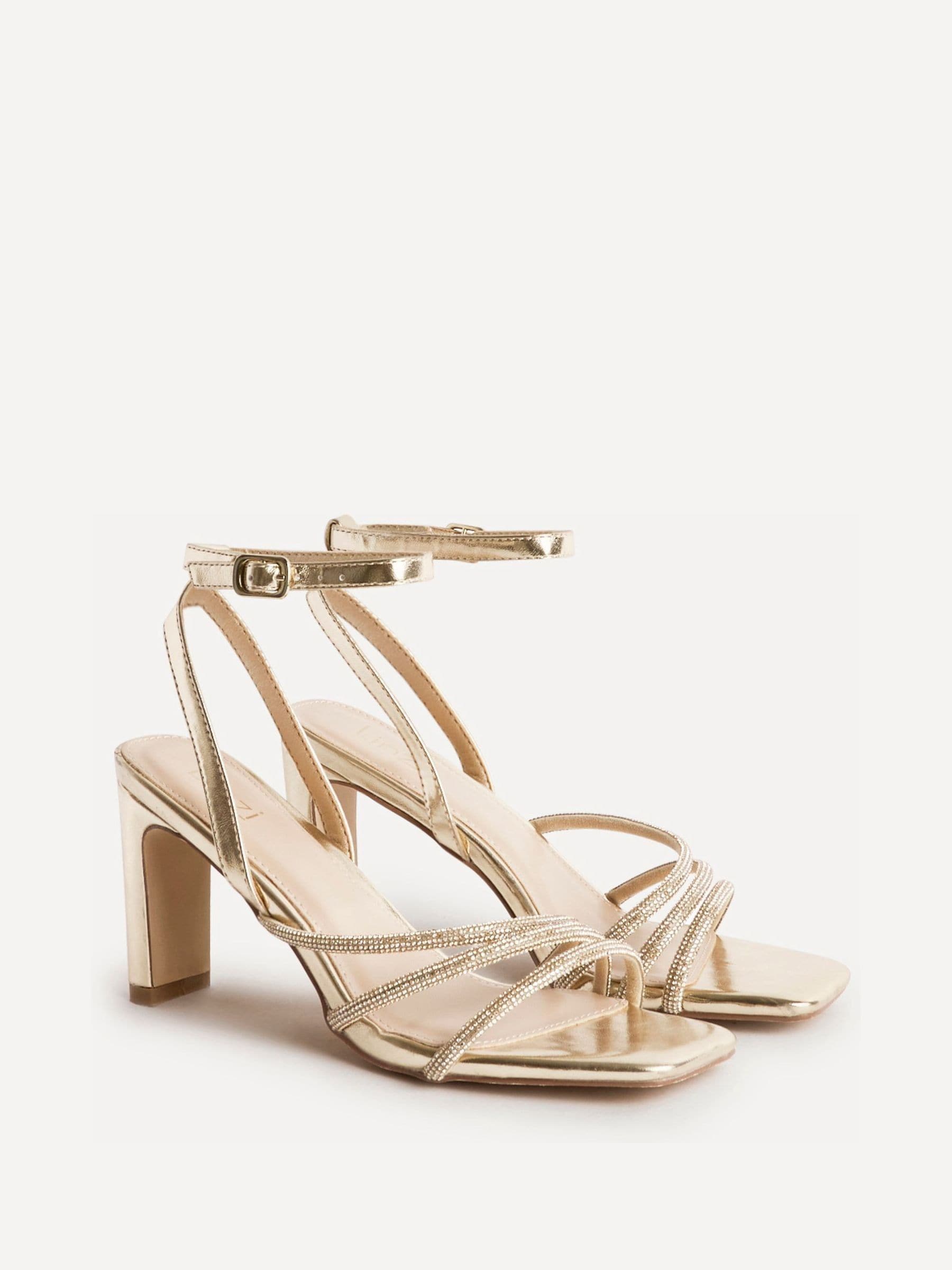 Buy Linzi Gold Glimmer Diamante Block Heel Sandals from Next Singapore
