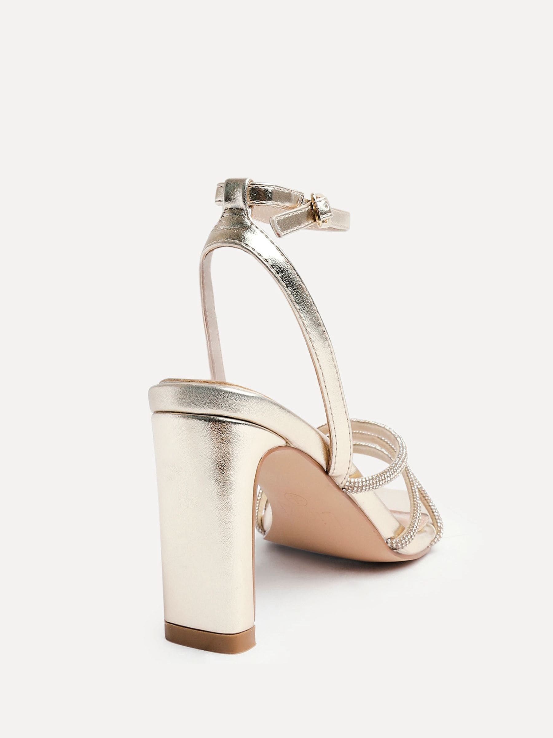 Buy Linzi Gold Glimmer Diamante Block Heel Sandals from Next Singapore