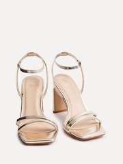 Linzi Gold Gesture Strappy Block Heel Sandals - Image 3 of 7