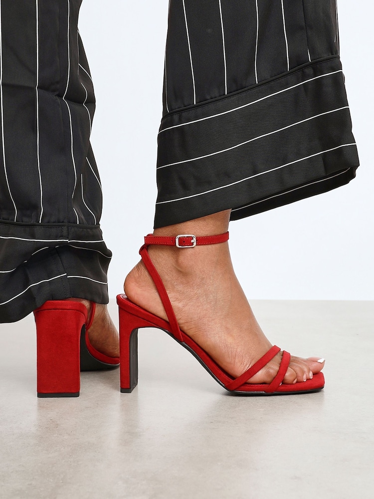 Linzi Red Gesture Strappy Block Heel Sandals - Image 1 of 5