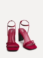 Linzi Red Gesture Strappy Block Heel Sandals - Image 3 of 5