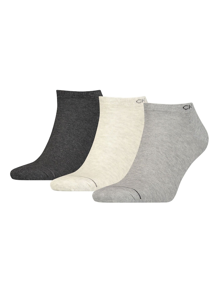 Calvin Klein Grey Ankle Socks 3 Pack - Image 1 of 3