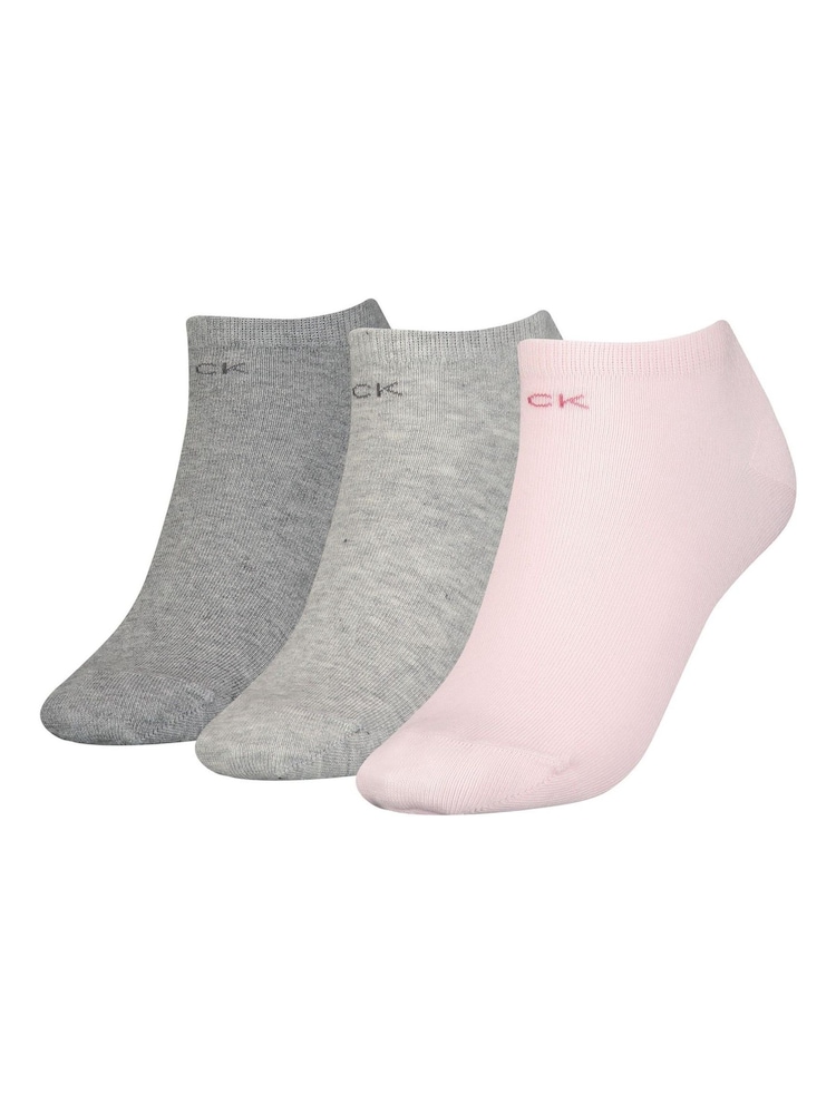 Calvin Klein Pink Ankle Socks 3 Pack - Image 1 of 3