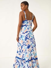 Roman Blue Abstract Ric Rac Maxi Dress - Image 2 of 5