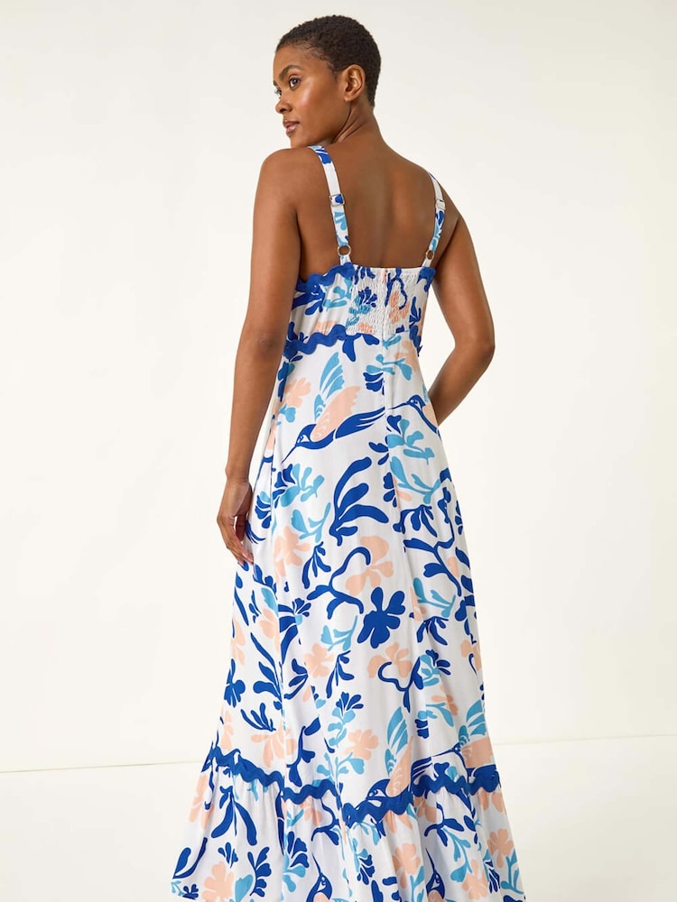 Roman Blue Abstract Ric Rac Maxi Dress - Image 2 of 5