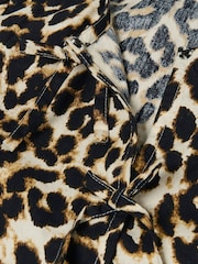 ONLY KIDS Leopard Print Puff Sleeve Bow Black Blouse - Image 3 of 3