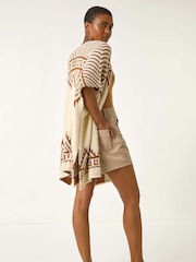 Roman Jacquard Pattern Knit Cardigan - Imagem 2 de 5