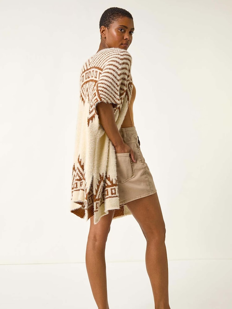 Roman Jacquard Pattern Knit Cardigan - Imagem 2 de 5