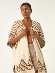 Roman Jacquard Pattern Knit Cardigan - Imagem 3 de 5