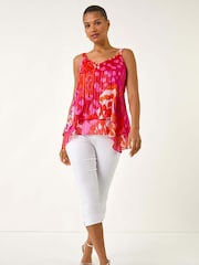 Blusa camisola abstrata Roman em camadas - Imagem 2 de 5