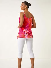 Blusa camisola abstrata Roman em camadas - Imagem 3 de 5