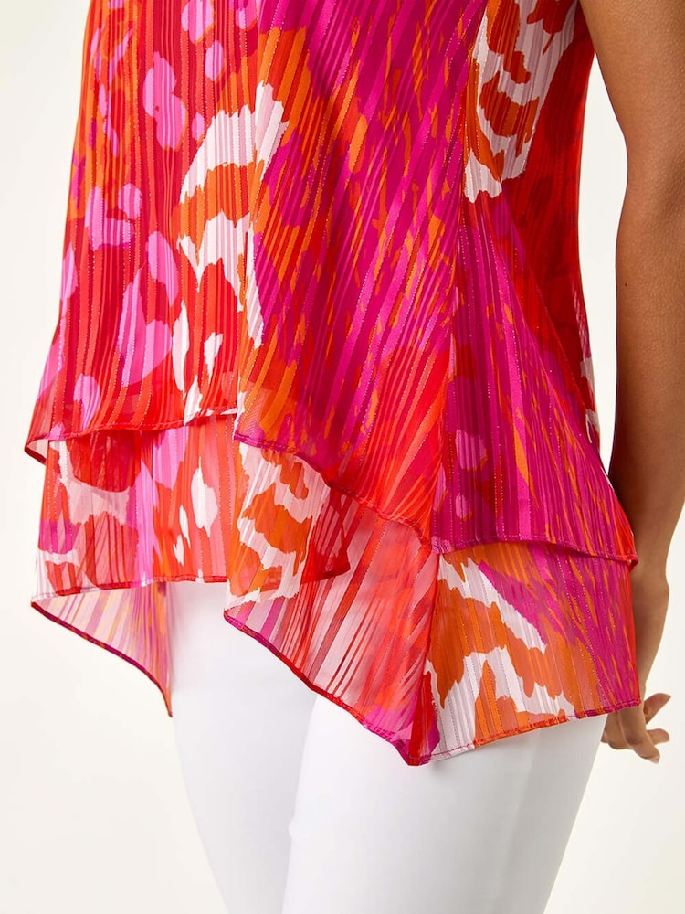 Blusa camisola abstrata Roman em camadas - Imagem 5 de 5