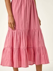 Roman Embroidered V-Neck Midi Dress - Imagem 2 de 5