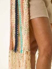 Roman Pattern Fringe Detail Cardigan - Imagem 3 de 5
