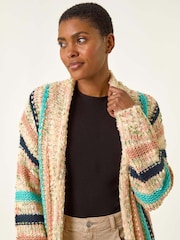 Roman Pattern Fringe Detail Cardigan - Imagem 4 de 5