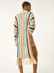 Roman Pattern Fringe Detail Cardigan - Imagem 5 de 5