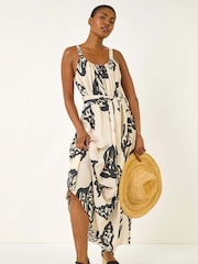 Roman White Strappy Shell Print Maxi Dress - Image 2 of 5