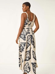 Roman White Strappy Shell Print Maxi Dress - Image 3 of 5