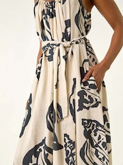 Roman White Strappy Shell Print Maxi Dress - Image 5 of 5