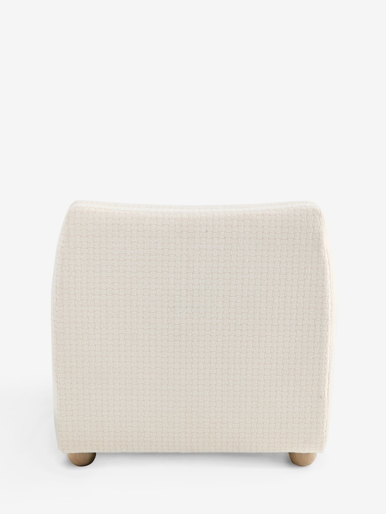 Cross Hatch Boucle Oyster Natural Clemmie Storage Accent Chair - Image 10 of 10