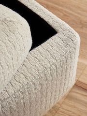 Cross Hatch Boucle Oyster Natural Clemmie Storage Accent Chair - Image 3 of 10