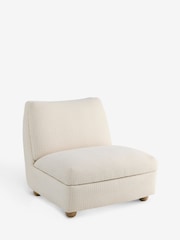 Cross Hatch Boucle Oyster Natural Clemmie Storage Accent Chair - Image 7 of 10