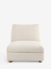Cross Hatch Boucle Oyster Natural Clemmie Storage Accent Chair - Image 8 of 10