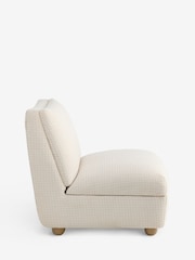 Cross Hatch Boucle Oyster Natural Clemmie Storage Accent Chair - Image 9 of 10