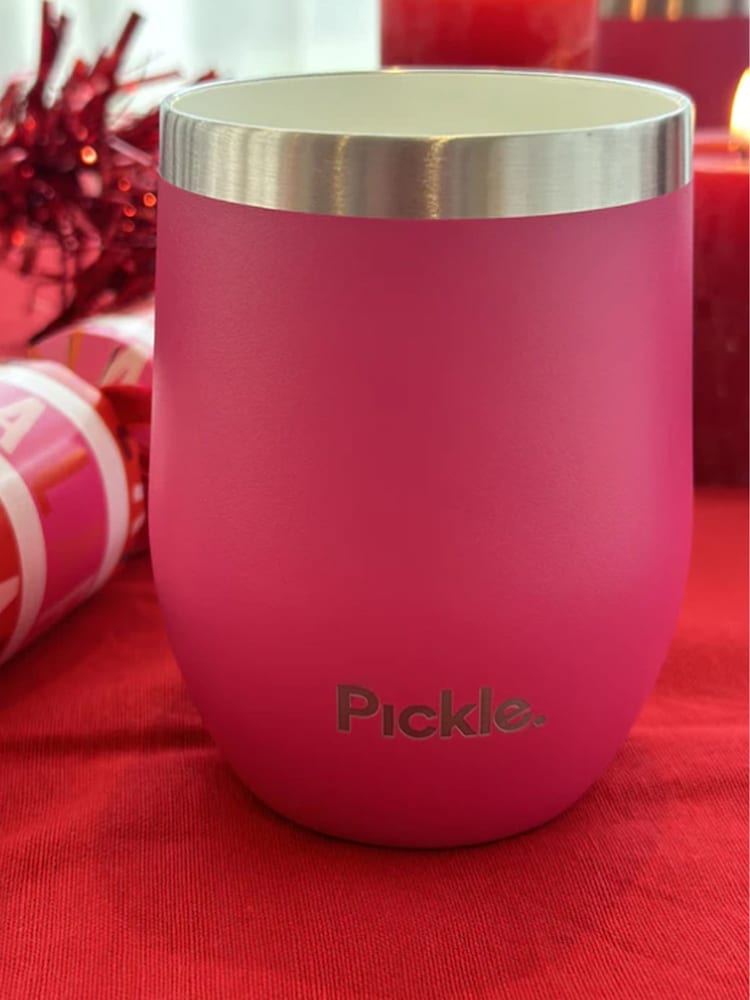 Pickle Picnic Blooming Pink Drinks Tumbler Travel Mug with Ceramic Inner - Image 2 of 3 Pickle Picnic Blooming Pink Drinks Tumbler Travel Mug with Ceramic Inner - Image 2 of 3
