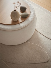 Origin Rug Collection. Oatmeal Sculptured Pebble Rug - Image 4 of 5