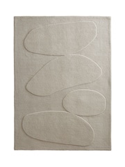 Origin Rug Collection. Oatmeal Sculptured Pebble Rug - Image 5 of 5