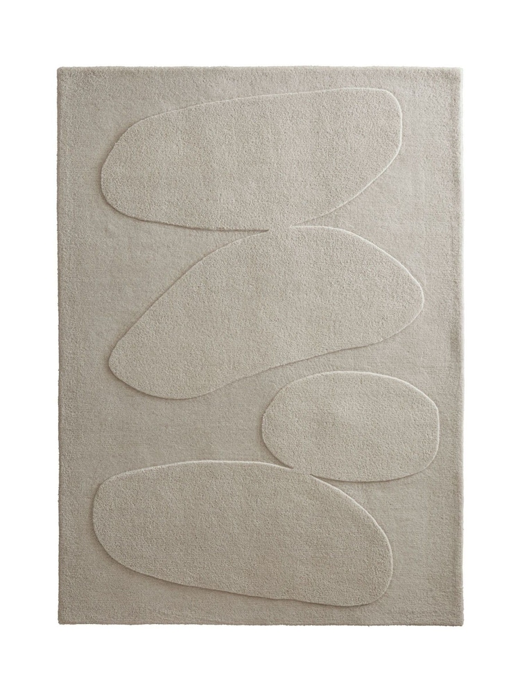 Origin Rug Collection. Oatmeal Sculptured Pebble Rug - Image 5 of 5