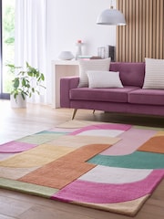 Origin Rug Collection. Pink Retro Deco Rug - Image 1 of 5