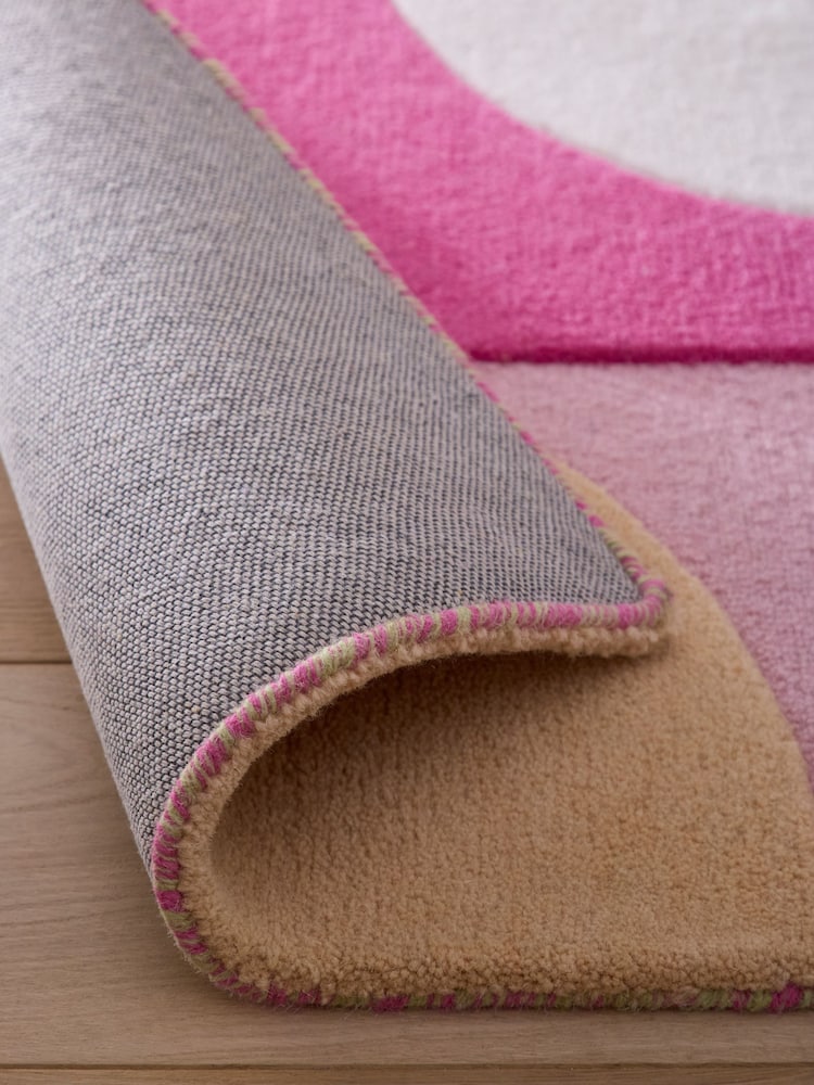 Origin Rug Collection. Pink Retro Deco Rug - Image 2 of 5
