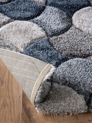 Origin Rug Collection. Navy 3D Scallop Shaggy Rug - Image 2 of 5