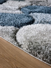Origin Rug Collection. Navy 3D Scallop Shaggy Rug - Image 3 of 5
