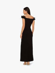 Adrianna Papell Vestido preto com babados em jersey - Imagem 2 de 6