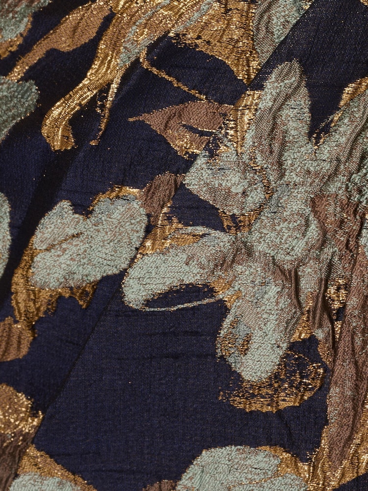 Adrianna Papell One Shoulder Jacquard Blue Dress - Image 6 of 6