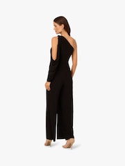 Adrianna Papell Cold Shoulder Black Jumpsuit - Image 2 of 6